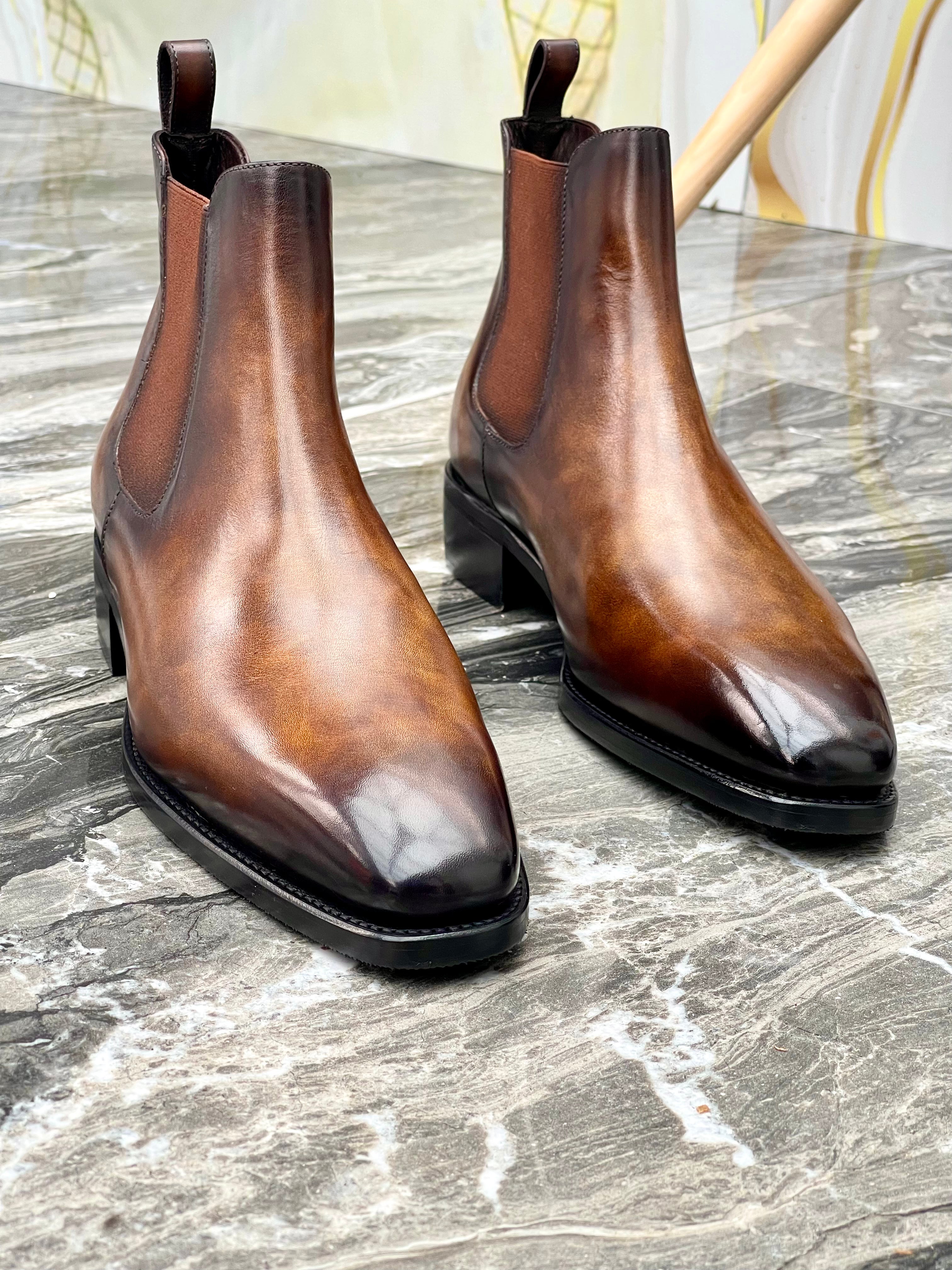 Augusta Patina Leather Chelsea Boot