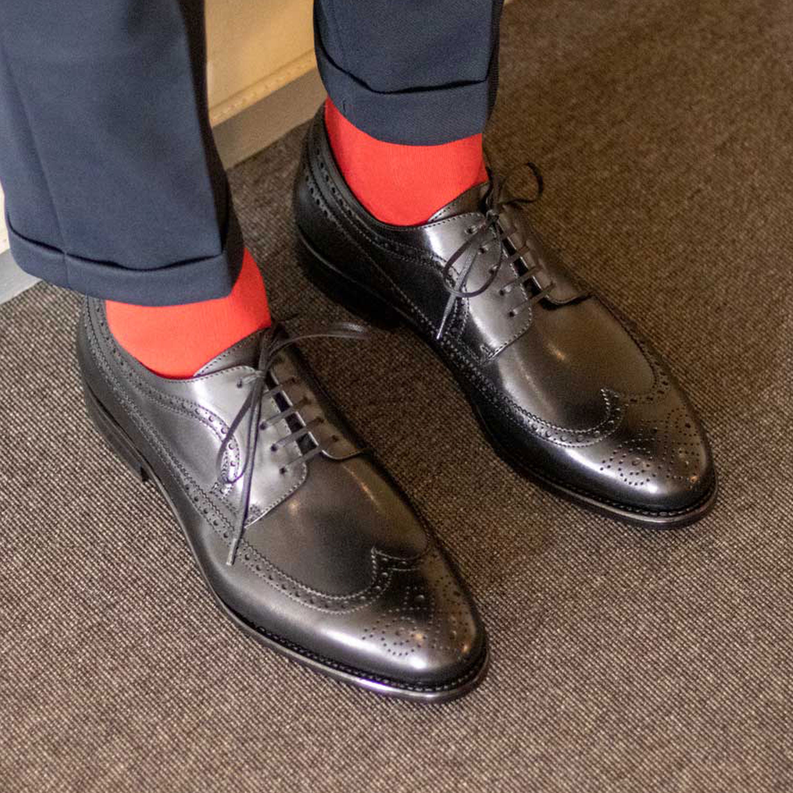 Weston Black Long Wingtip Blucher