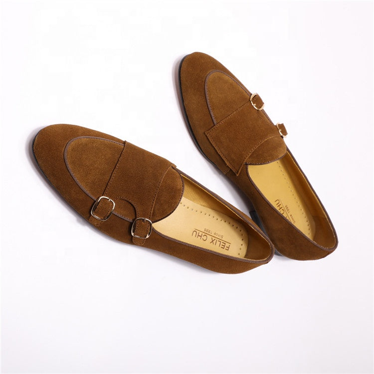 Monti Suede Leather Loafers - Brown